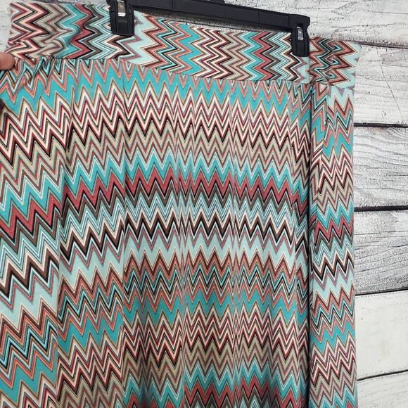 Cato Woman Chevron Print Maxi Skirt Multicolor Plus 2X Stretch - Picture 2 of 5